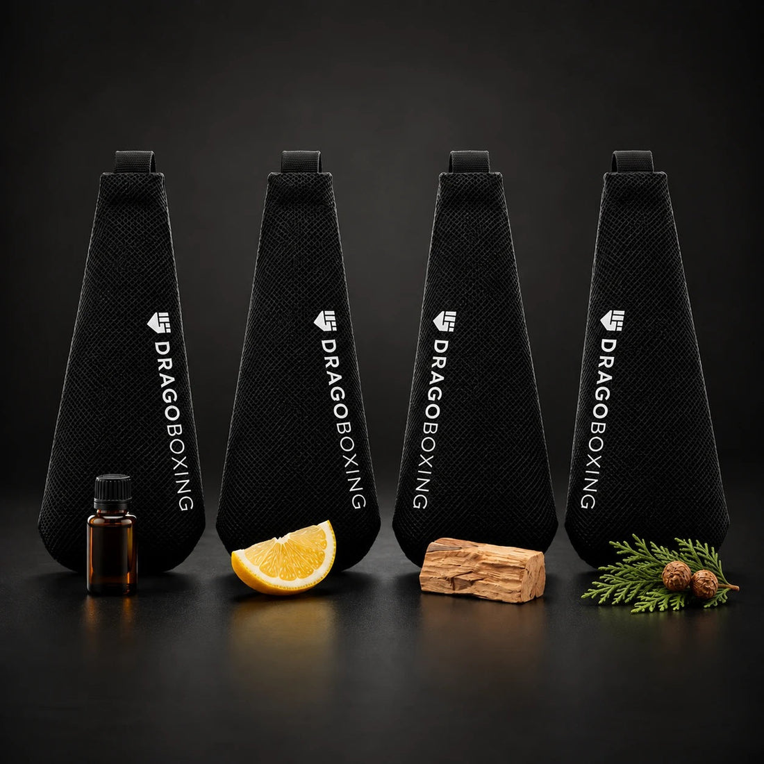 Drago glove deodorizers in four scents: cologne, lemon, sandalwood and cedar